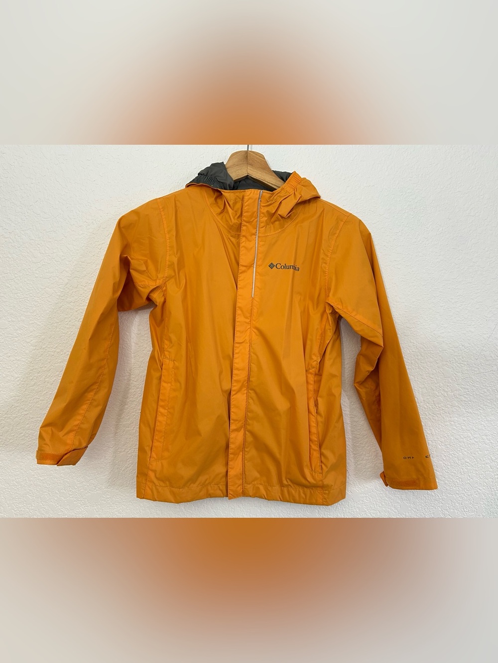 COLUMBIA Bright Yellow Waterproof Hooded Jacket Boys Size S (8)